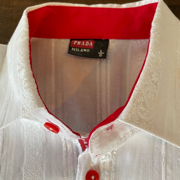 Prada Milano Large metallic thread dress shirt!! - Picture 2 of 8